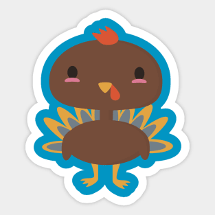 Kawaii turkey is happy to be your thanksgiving buddy Sticker